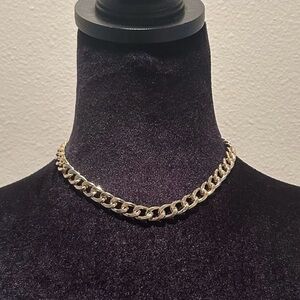 New 15.7 Inch Iron Flat Gold Chain Necklace